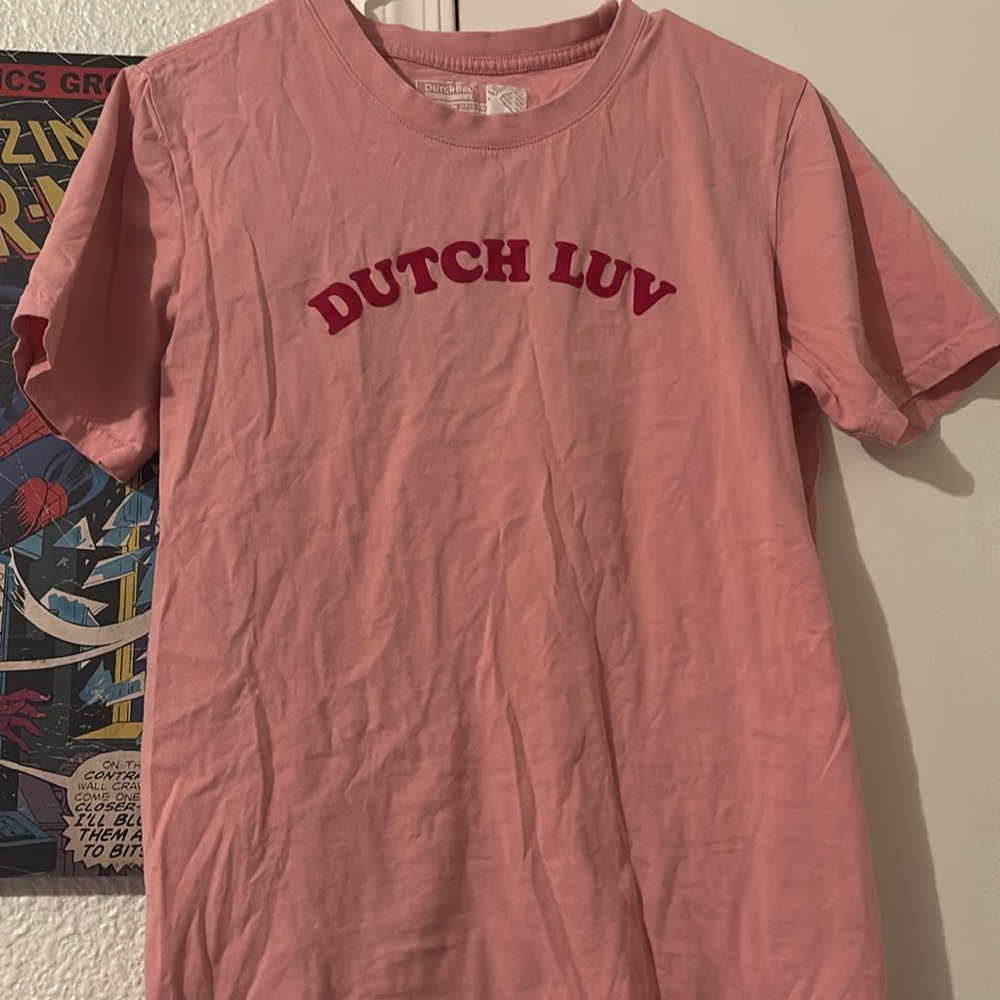 Pink Dutch bros T-shirt